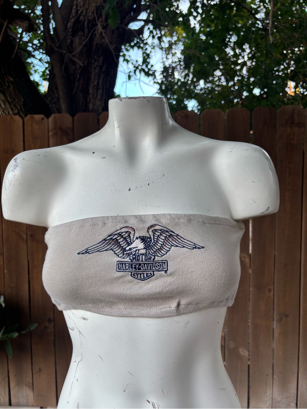 Y2K Vintage Harley Davidson Custom Reworked Tube Top sz Small, Bikerchic, Summer